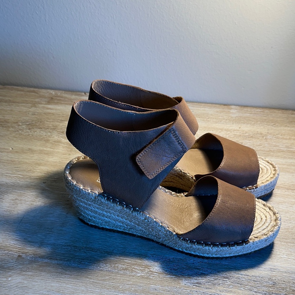 Eileen Fisher Tan Wedge Sandals. Hardly worn.